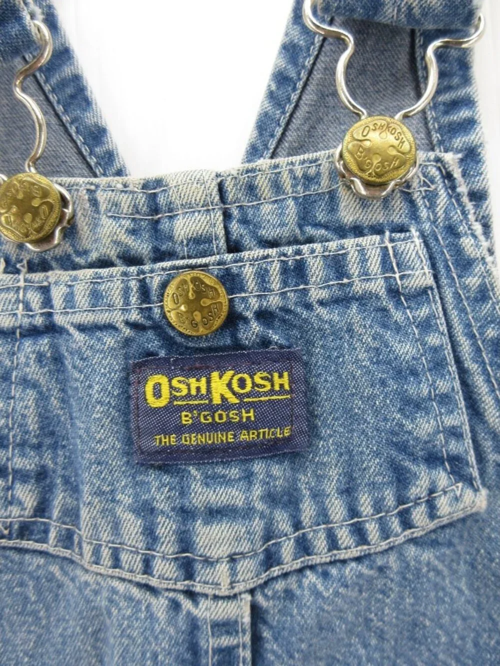 VINTAGE OshKosh Bgosh Overalls Toddler 2T Vestbak Bib Denim 80s 90s Kids *